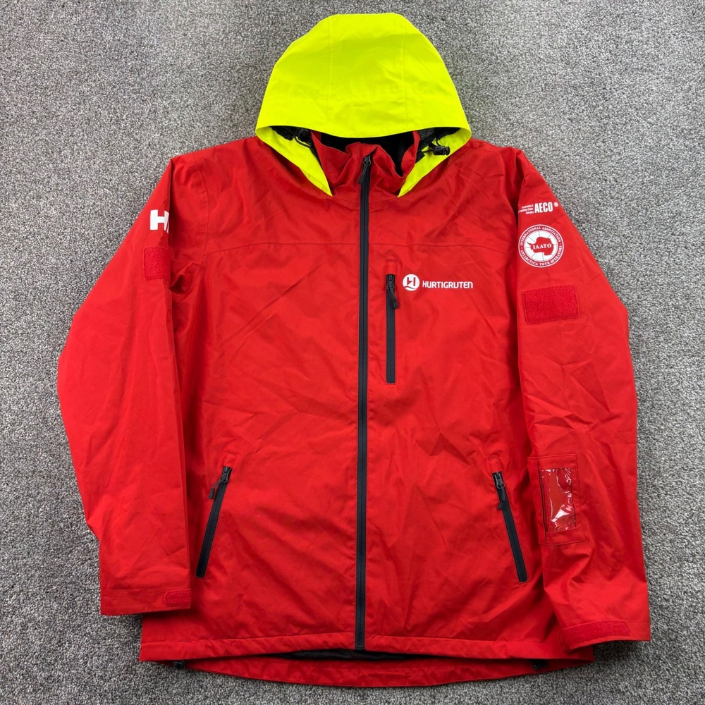 Helly Hansen Hurtigruten Expedition Jacket Mens XL Red IAATO Antarctica